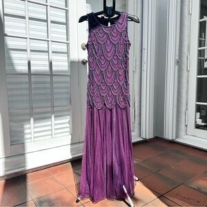 Elegant Purple Beaded Dress